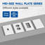 Plaque murale d'interrupteur double 4,9 "x 3,15" 1 liste, UL, blanc brillant (paquet de 20)-103556897