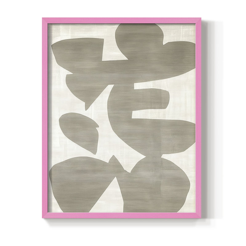 Impression abstraite encadrée CDXII - prête à être accrochée, H 29 po x l 23 po, Rose