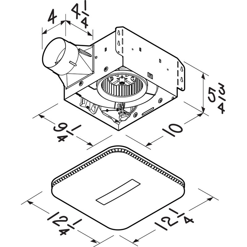 White LED Bathroom Exhaust Fan with CleanCover Grille