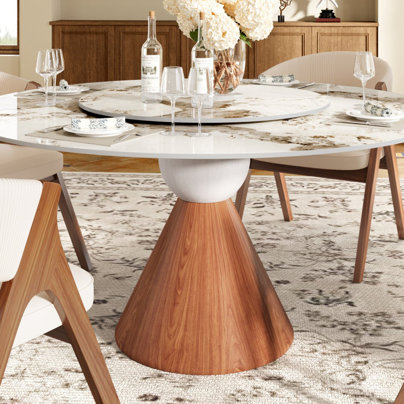 Table de salle à manger Mid-Century, 29.53"H x 53.15"L x 53.15"W, Ambre