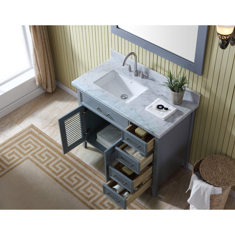 Ensemble de meuble-lavabo simple 43 po avec miroir Hamil