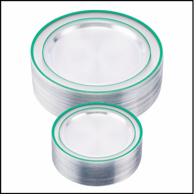 Durable Plastic Dinner Plate Set for 50 Guests, Perfect for Large Gatherings and Easy Cleanup