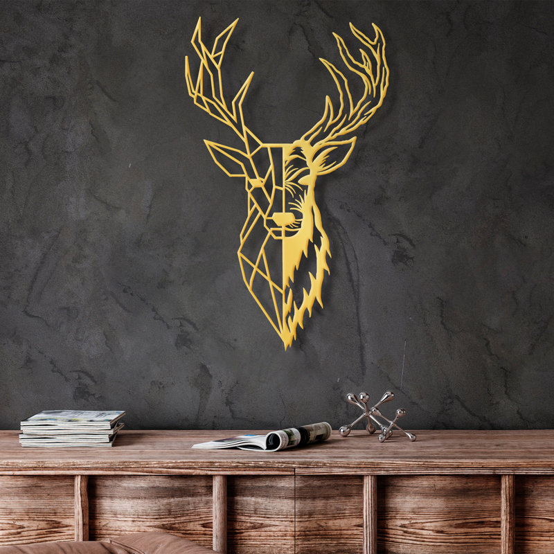 Accessoire mural élégant en métal, finition dorée, 16,5 po x 27,6 po | 100% métal, épaisseur: 0,06 pouce | Conception murale facile à installer, parfaite pour la décoration intérieure et les intérieurs modernes, élégante et durable