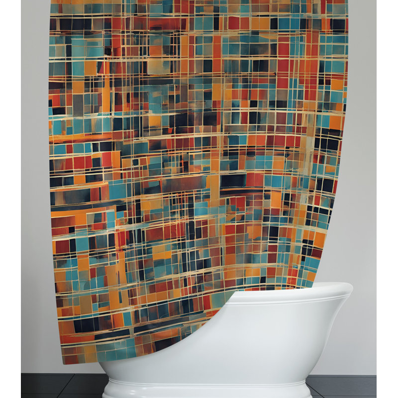 Notte Abstract Shower Curtain, 93" H x 70" W