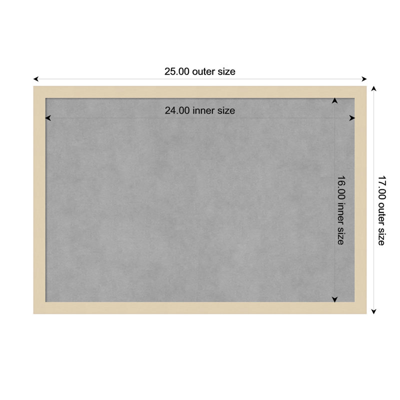 Tableau magnétique à cadre naturel Svelte, H 17 po x l 25 po