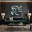 Art botanique sur toile noir Bégonia Rex-541211523