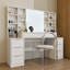 Makeup Vanity Desk With Mirror And 3 - Color Led Lighting, 59" Dressing Table 8 Drawers, Brightness Adjustable, For Women , Modern Style, White Finish, Open Storage Detachable Adjustable Lights,