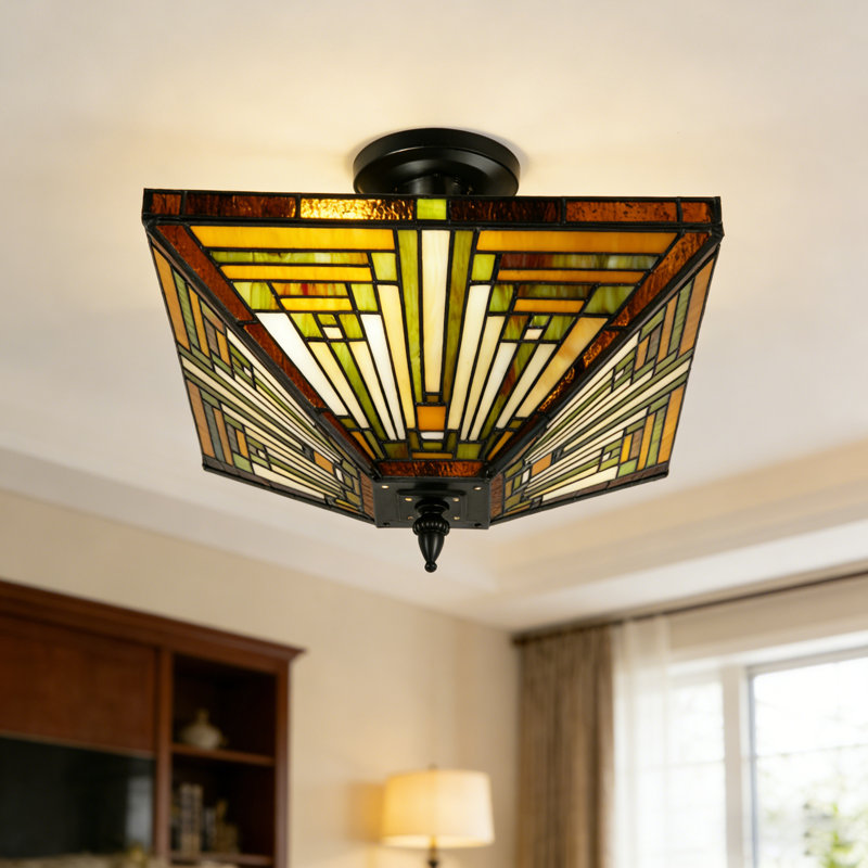 Plafonnier semi-encastré 13,8 po 2 lumières