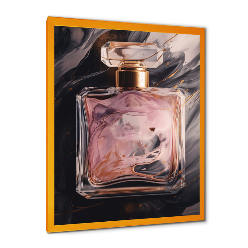 Rose parfum de couture - imprimé, H 32 po x l 16 po x P 1 po, Encadrement doré