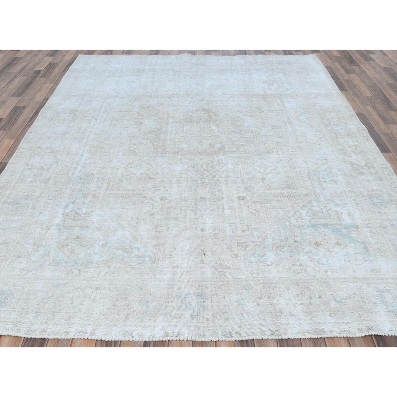 Tapis oriental en laine nouée à la main 8 pi 1 po x 10 po 9 po à poil long de style persan Tabriz