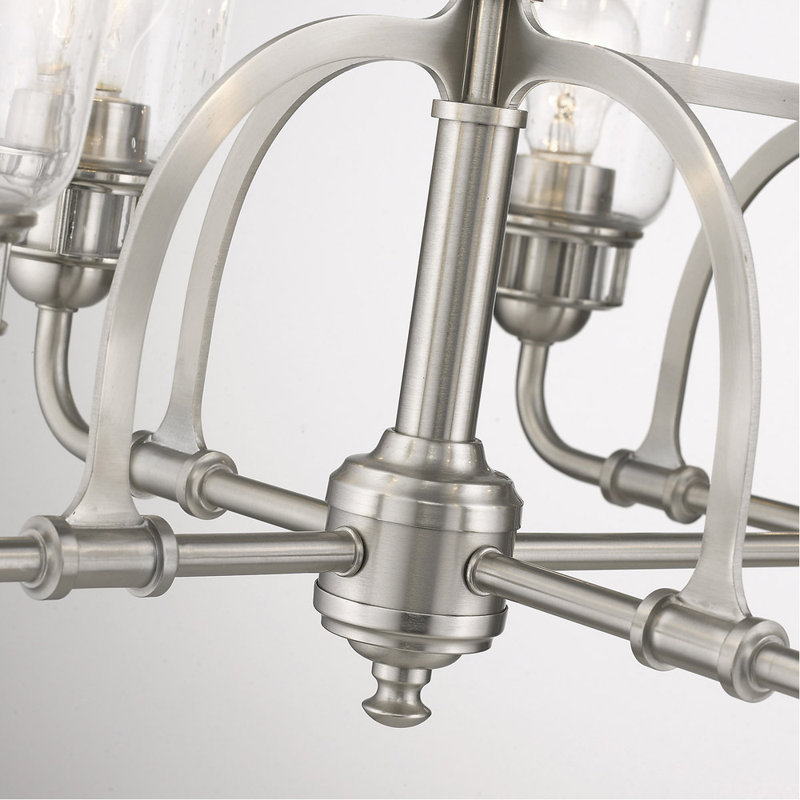 Lustre classique à 8 lumières avec abat-jour en cristal Ifeyinwa, Argent
