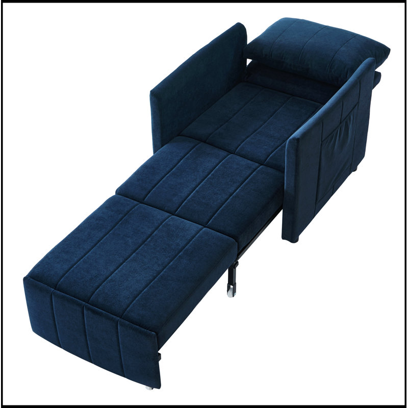 Canapé-lit rembourré convertible, Bleu