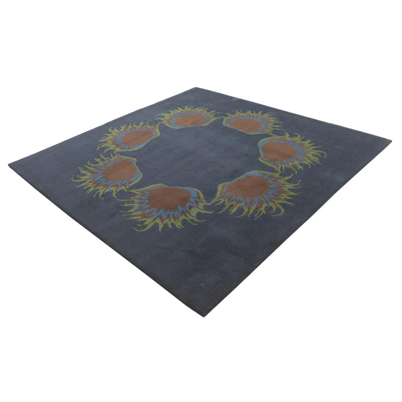 Tapis carré bleu marine