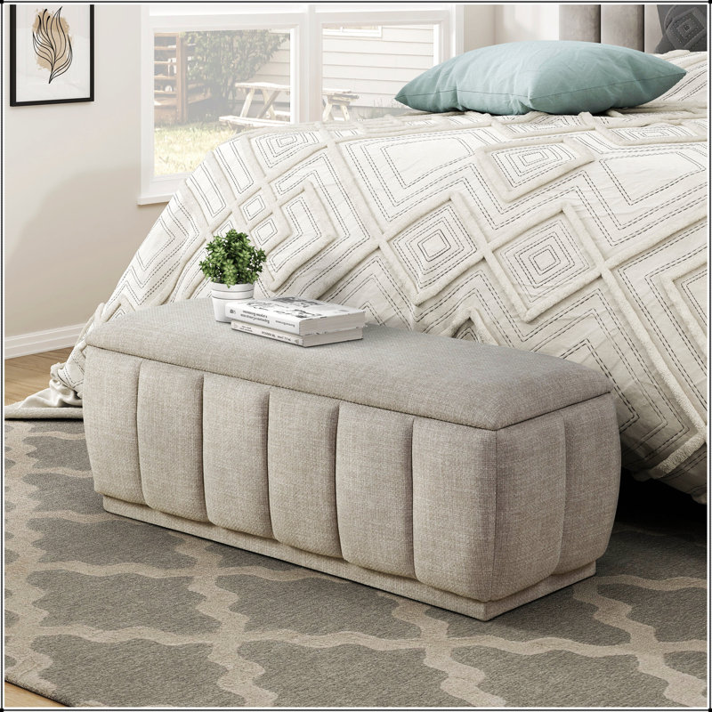 Meuble de rangement moderne en tissu taupe, Taupe