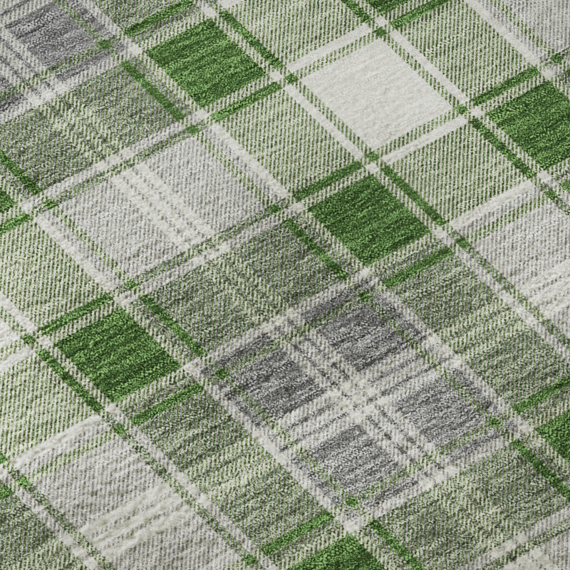Premium Machine Washable Dockside AMF1817 Christmas Plaid Rug, Rectangle 1'8" x 2'6"