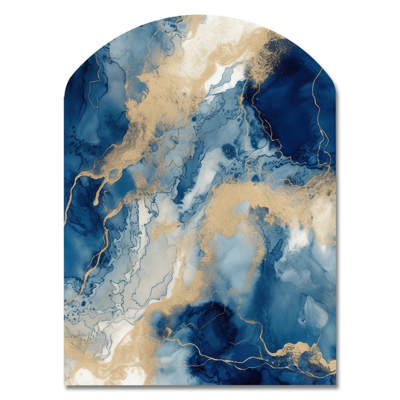 Claubert - Décoration murale abstraite en forme d'arche à encre liquide, H 34 po x l 25 po