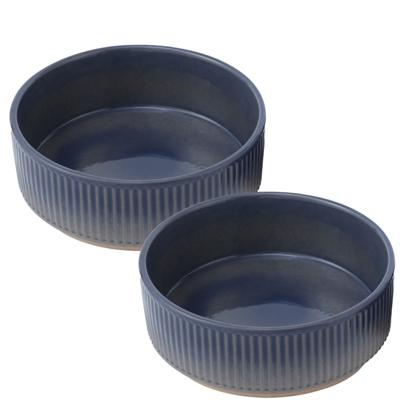 Ensemble de bols en céramique pour chien Skandi, Bleu, 2"