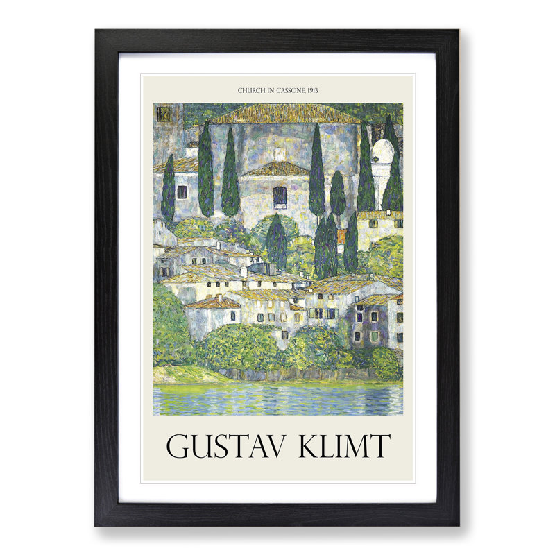 Church in Cassone by Gustav Klimt - Picture Frame Art Prints, 65cm H x 48cm W x 2cm D, Black