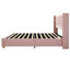 Lit plateforme Mirestone avec garniture cloutée et tête de lit moelleuse-652895322-652895323