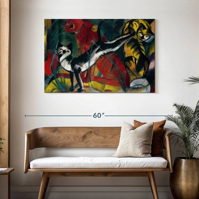 Brampt Three Cats 1913, 30" H x 45" W