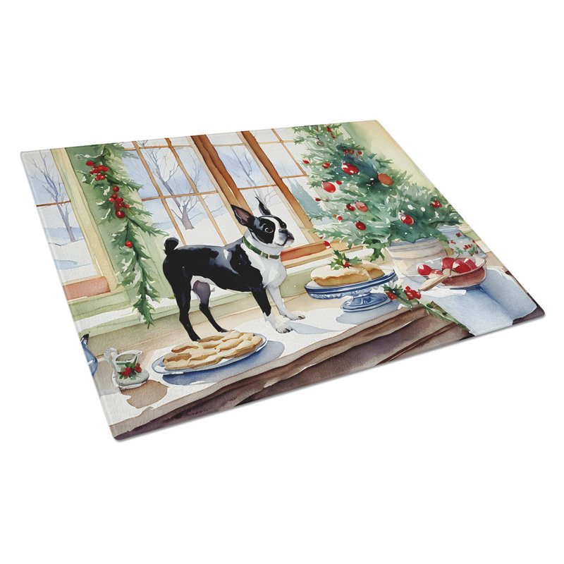 Planche à découper en verre Boston Terrier