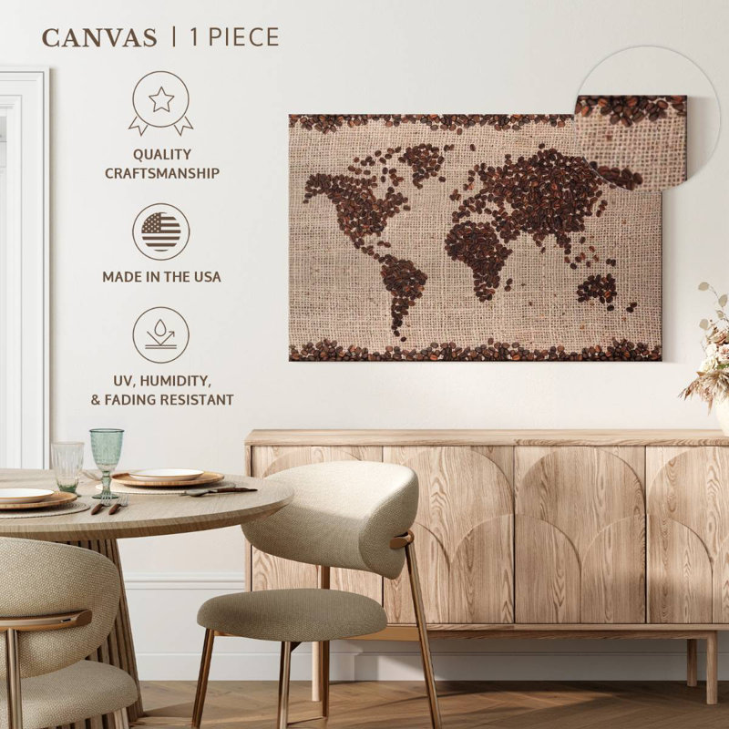 Yarlin Coffee Map, 32" H x 48" W