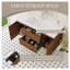 Meuble-lavabo mural de 48 po avec comptoir en surface solide, armoire en bois de noyer doré miel avec tiroirs à fermeture douce