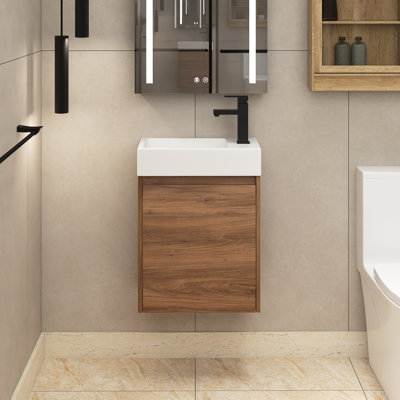 Earlesha 18.11'' Single Bathroom Vanity with Ceramic Top