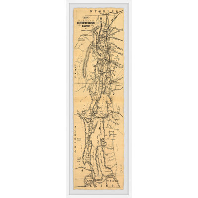 Carte du chemin de fer de Rio Grande II, reproduction d'art graphique sur papier