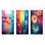 Colourful Botanicals Firework I - Abstract Botanicals Metal Art Print Set Of 3-114645930
