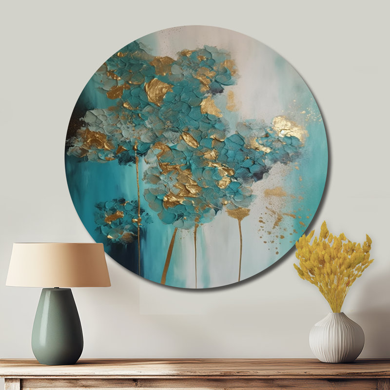 Cheltenham - Art floral rond en métal, 16" H x 16" W