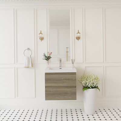 24" Floating Bathroom Vanity With Sink, Modern Wall-Mounted Bathroom Storage