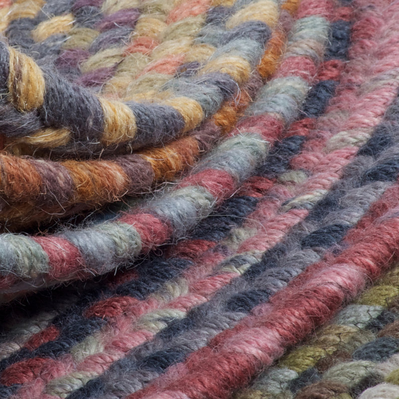 Tapis vert en laine tressée Nourhan, Ovale 14 pi x 18 pi