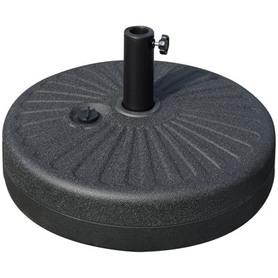 Pied de parasol Bernadine robuste de 22 kg avec mât en acier pour terrasse, noir