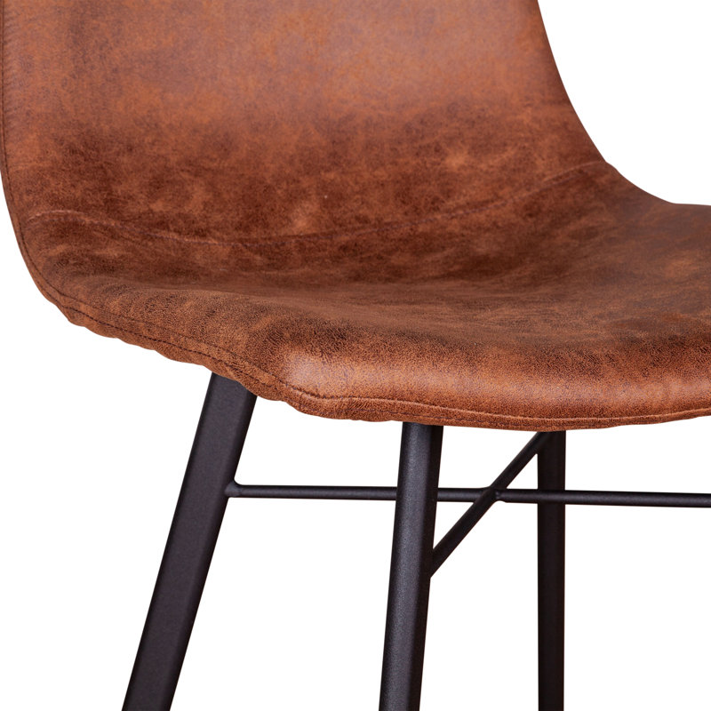 Sam Mid Century Retro Bar Stool, Trapper Brown, Counter Stool (24" Seat Height)
