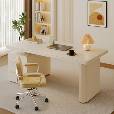 47.24"Luxury-Style Creamy White Granite-Top Desk