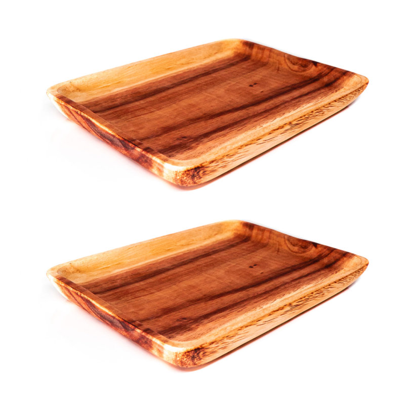Rectangle Acacia Wood Plate - Jumbo Set Of: 2