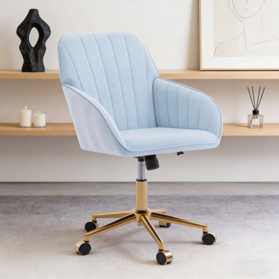 Ergonomic Office Chair With Memory Foam, Adjustable Swivel Desk Chair, Silver Metal Base For Home & Bedroom