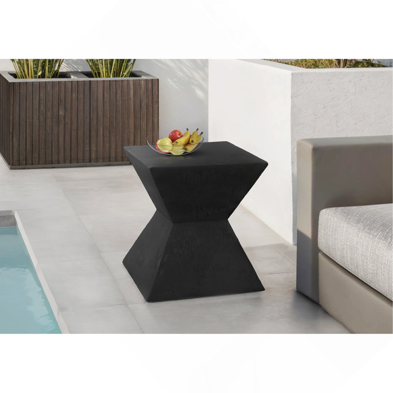 Table d'appoint, h 25 po, intérieur ou extérieur, table d'appoint, table de bout, table de chevet, chambre à coucher, salon, noir