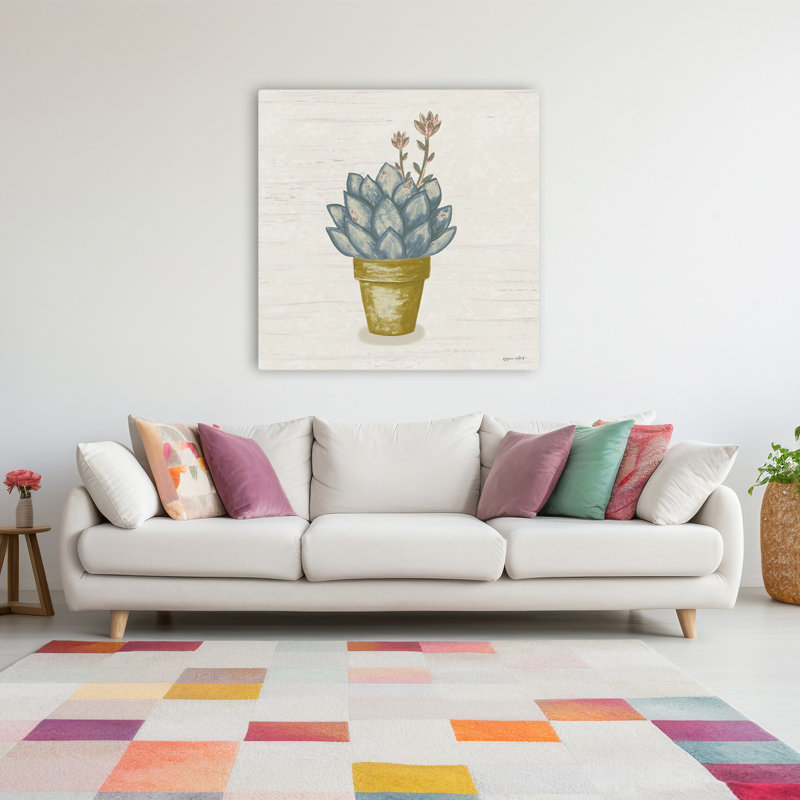 Blooming Succulent I, art contemporain, H 48 po x l 48 po