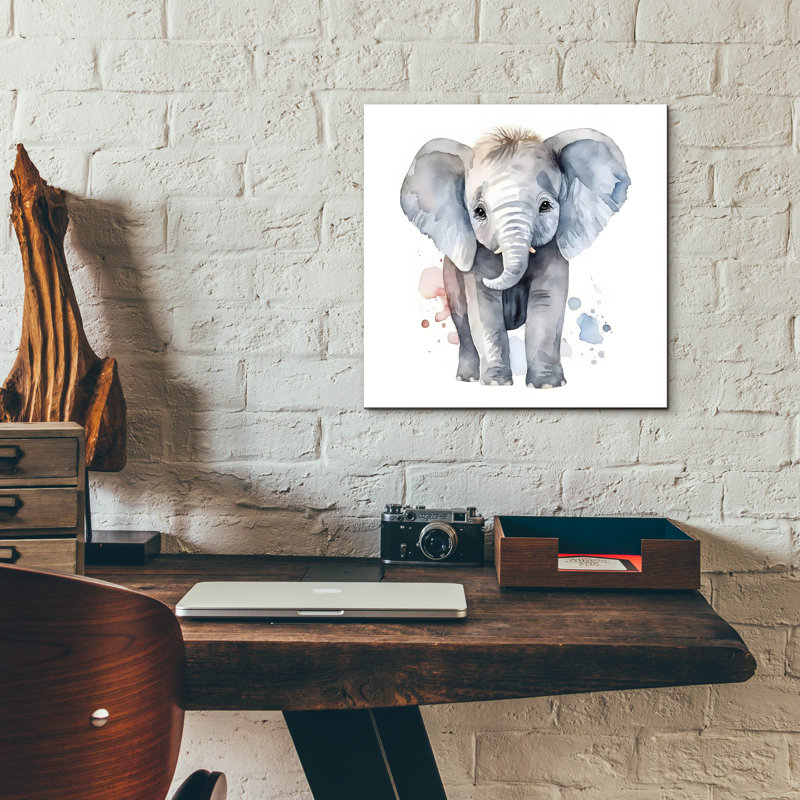 Epic Art «Baby Elephant» par Petals Prints Design, «Baby Elephant» par Petals Prints Design, H 12 po x l 12 po x P 0,13 po