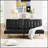 Stylish Black PVC Futon Sofa Bed with Wood Frame and Stainless Legs for Modern and Traditional Spaces