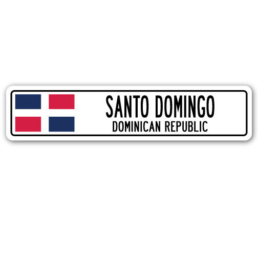 Plaque de rue de Saint-Domingue en plastique robuste 7 po x 30 po, H 7 po x l 30 po x P 0,1 po