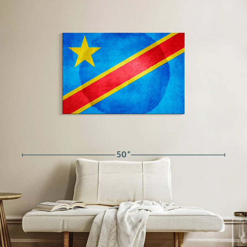 Borges Washed Congo Flag, 24" H x 36" W