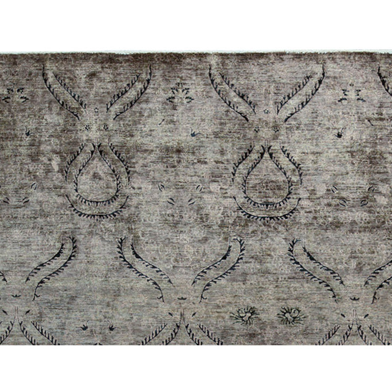 Wool Ikat Area Rug in Gray