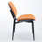 Of 2 Mid Century Modern Dining Chairs, Orange Pu Fabric, Walnut , Metal Legs, Ergonomic & Fashionable For Room Kitchen Office Mid-Century Upholstery, Back, Waterproof