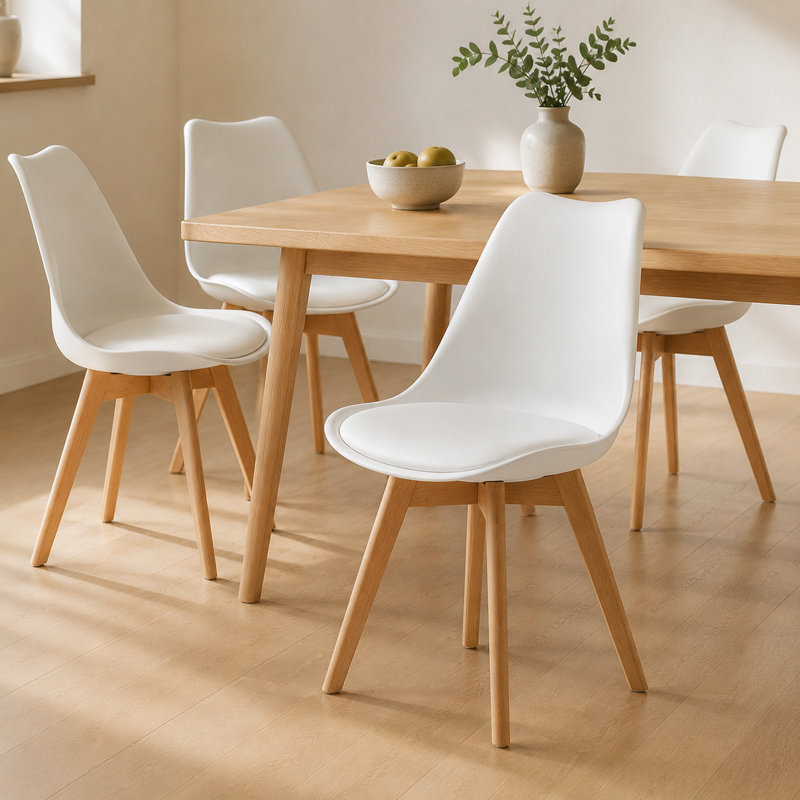  Modern Dining Chair, White