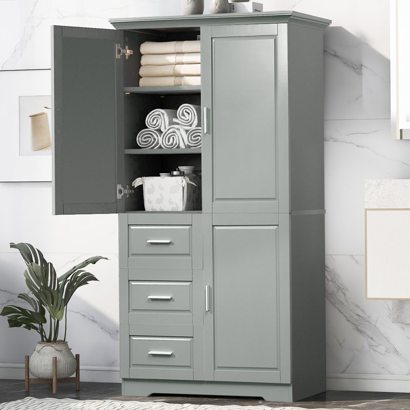 Macc 62.5'' Freestanding Bathroom Cabinet, Gray