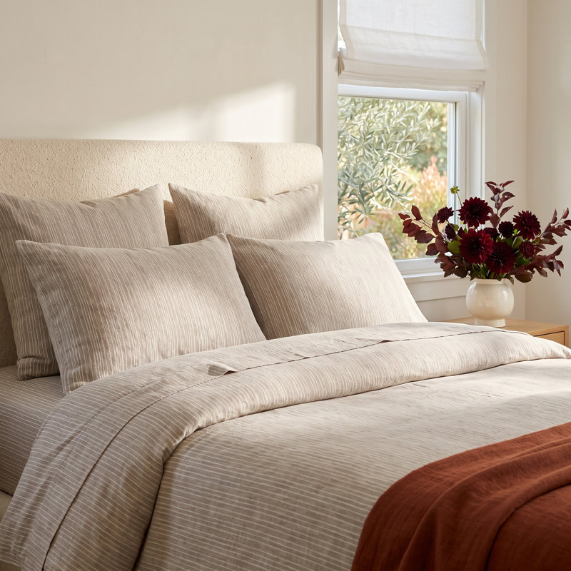 Hart 100% Linen No Striped Sham Set
