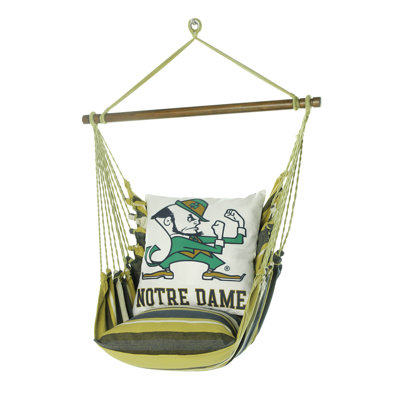 Notre Dame Fighting Irish Leprechaun Hammock Chair Swing in Navy and Gold